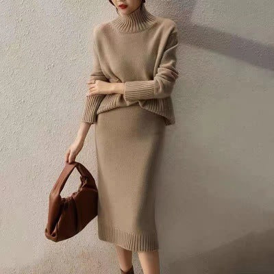 Fashion Woolen Skirt Two Piece Loose Grayceful LLC