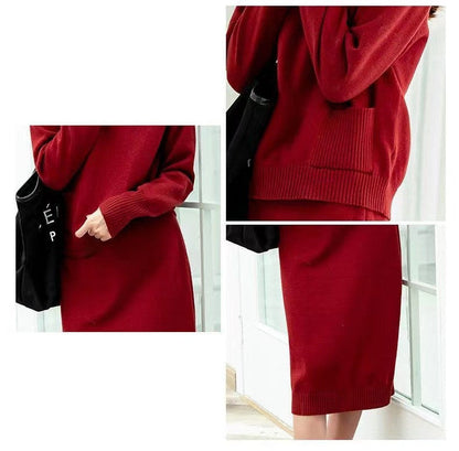 Fashion Woolen Skirt Two Piece Loose Grayceful LLC