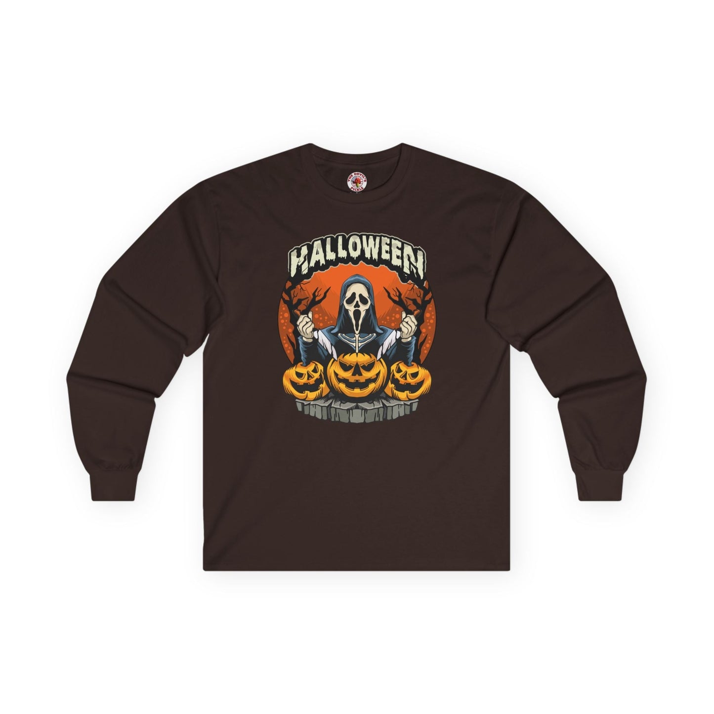 Screamer Killer Ghost Halloween Long Sleeve Tee The Devil's Pickle