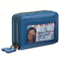 Genuine Leather RFID Wallet Small Zipper Card Holder