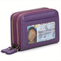 Genuine Leather RFID Wallet Small Zipper Card Holder