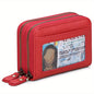 Genuine Leather RFID Wallet Small Zipper Card Holder