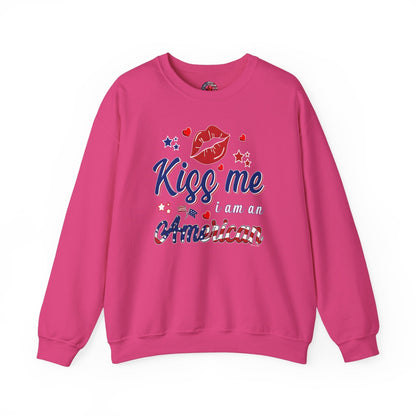 Kiss Me I Am An American Crewneck Sweatshirt The Devil's Pickle