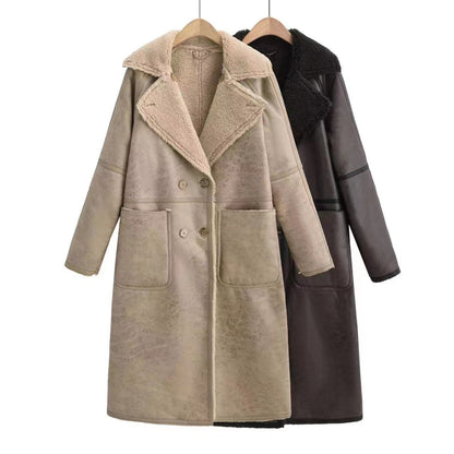 Women’s Belted Double-Breasted Winter Trench Coat FitiqueFit