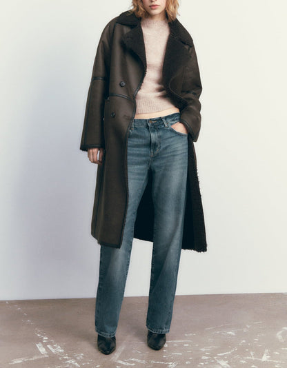 Women’s Belted Double-Breasted Winter Trench Coat FitiqueFit
