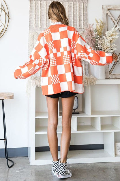 BLOCK CHECK OPEN KNIT CARDIGAN Shop Style & More | Fresh Looks, Everyday Deals & Free Shipping