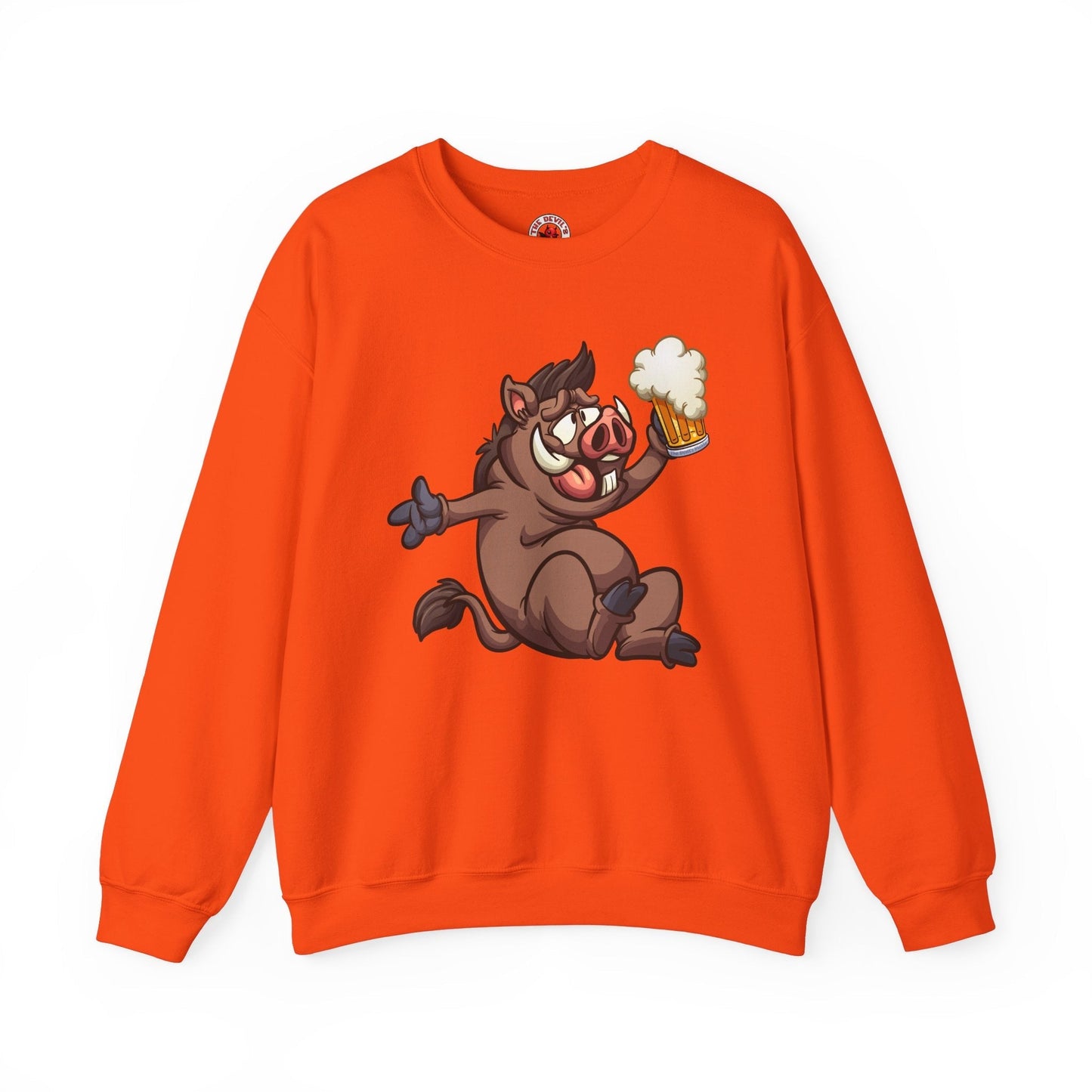 Beer Drinking Boar Crewneck Sweatshirt The Devil's Pickle