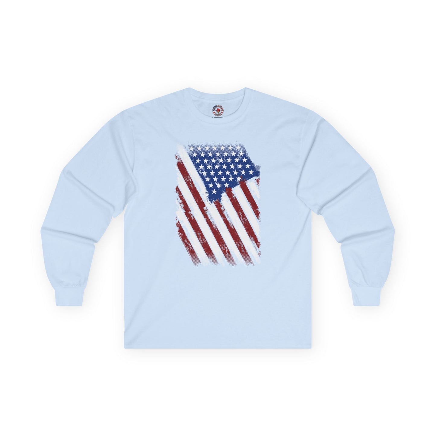 Distressed American Flag Long Sleeve Tee The Devil's Pickle