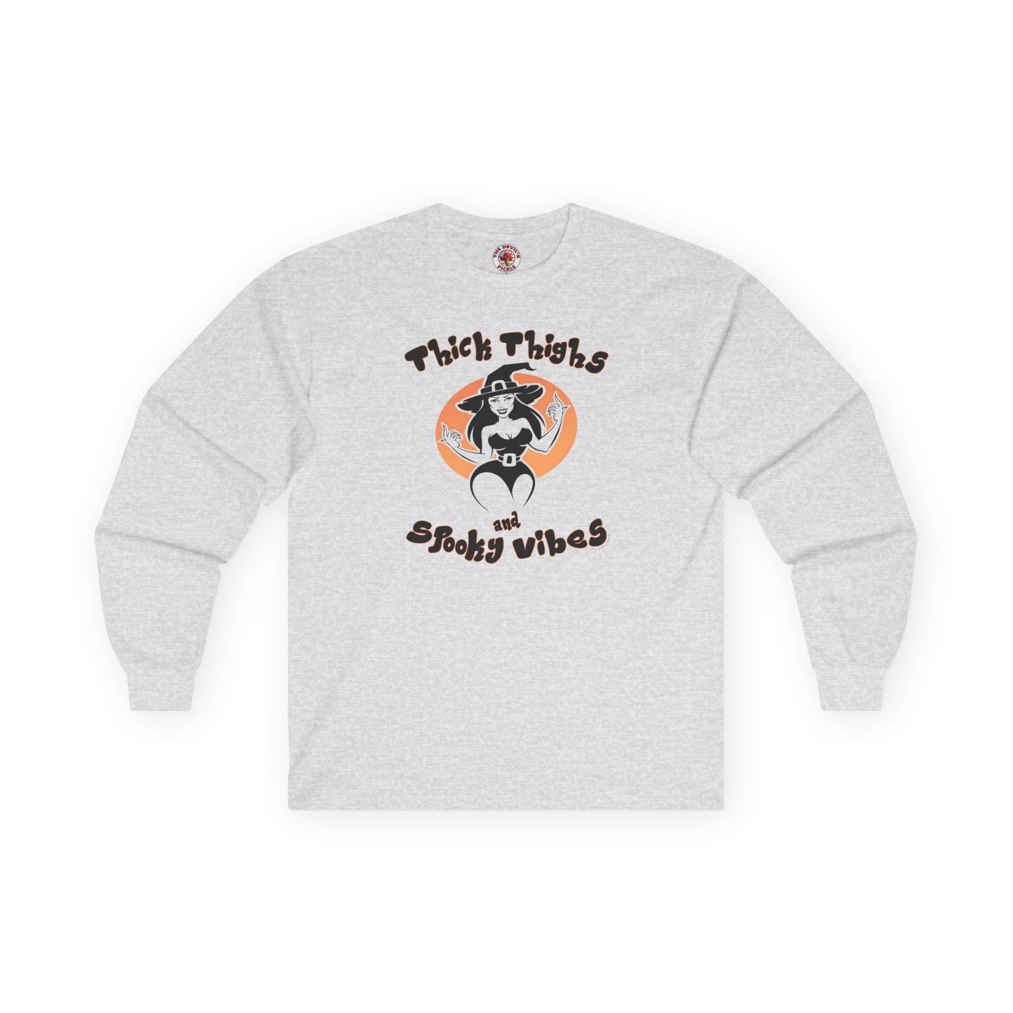 Thick Thighs and Spooky Vibes Long Sleeve Tee The Devil's Pickle