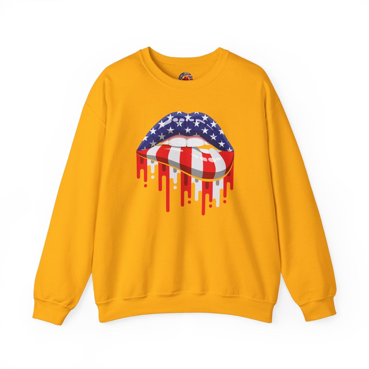 American Flag Lips Crewneck Sweatshirt The Devil's Pickle