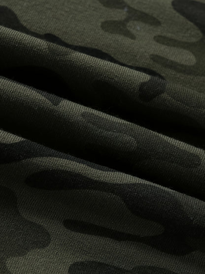 Men's Camouflage Loose Pullover Hooded Fleece Sweatshirt for Autumn And Winter, Hooded, Fleece NovaCart