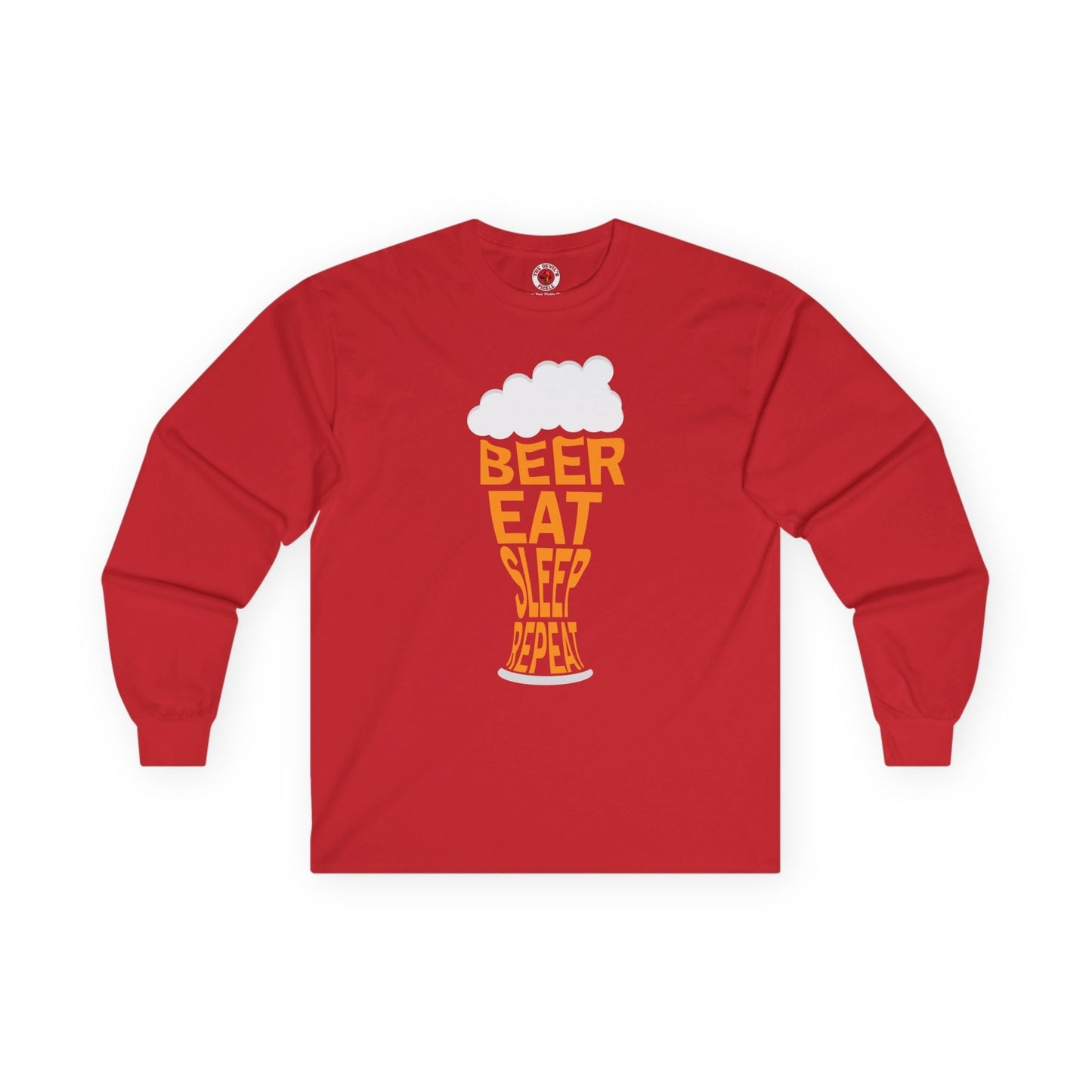 Beer Eat Sleep Repeat Long Sleeve Tee The Devil's Pickle