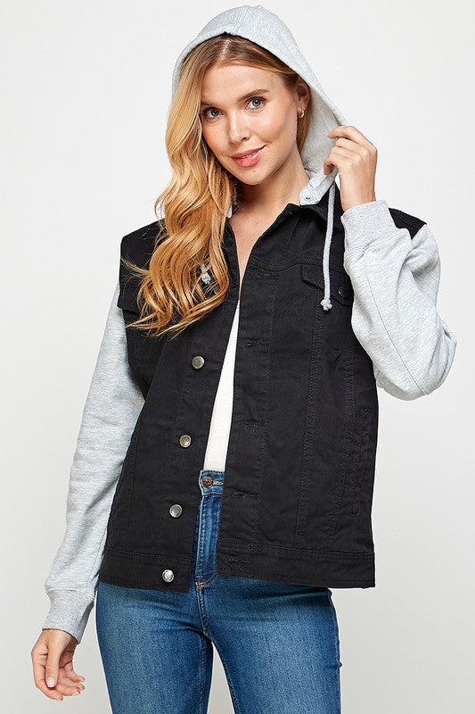 Women's Denim  Jacket with Fleece Hoodies See size chart under “more details” The Fashion Celestial