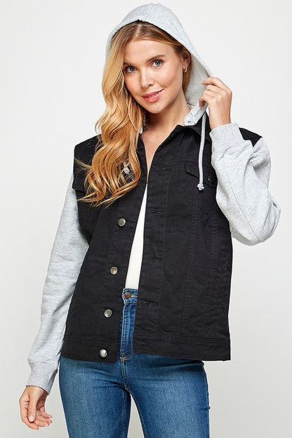 Women's Denim  Jacket with Fleece Hoodies See size chart under “more details” The Fashion Celestial