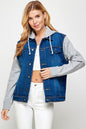 Women's Denim  Jacket with Fleece Hoodies See size chart under “more details” The Fashion Celestial