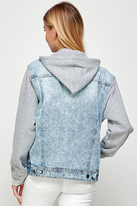 Women's Denim  Jacket with Fleece Hoodies See size chart under “more details” The Fashion Celestial
