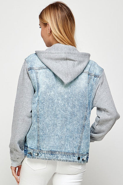Women's Denim  Jacket with Fleece Hoodies See size chart under “more details” The Fashion Celestial