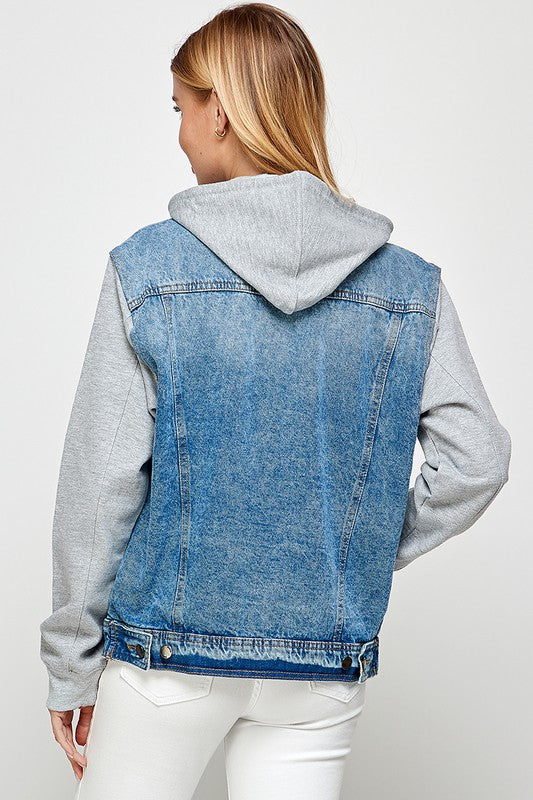 Women's Denim  Jacket with Fleece Hoodies See size chart under “more details” The Fashion Celestial