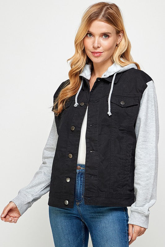 Women's Denim  Jacket with Fleece Hoodies See size chart under “more details” The Fashion Celestial