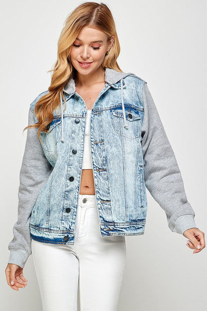 Women's Denim  Jacket with Fleece Hoodies See size chart under “more details” The Fashion Celestial