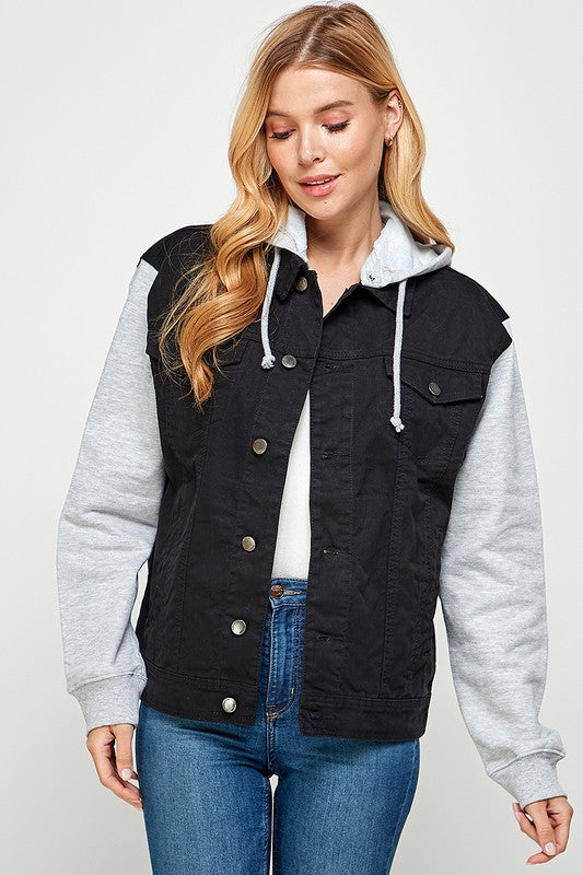 Women's Denim  Jacket with Fleece Hoodies See size chart under “more details” The Fashion Celestial
