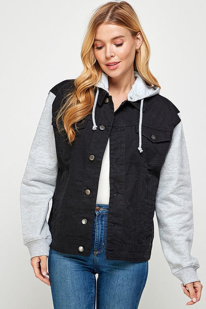 Women's Denim  Jacket with Fleece Hoodies See size chart under “more details” The Fashion Celestial