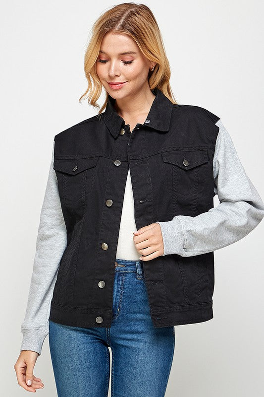 Women's Denim  Jacket with Fleece Hoodies See size chart under “more details” The Fashion Celestial