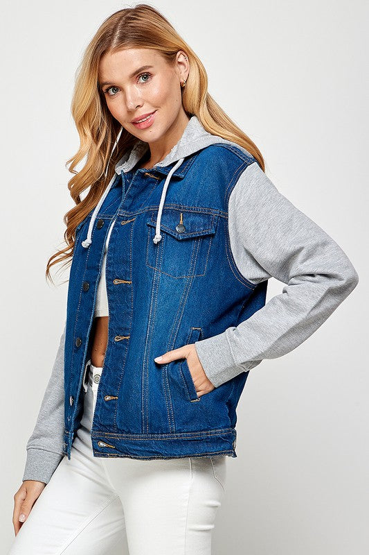 Women's Denim  Jacket with Fleece Hoodies See size chart under “more details” The Fashion Celestial
