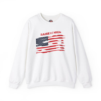 Raise It High American Flag Crewneck Sweatshirt The Devil's Pickle