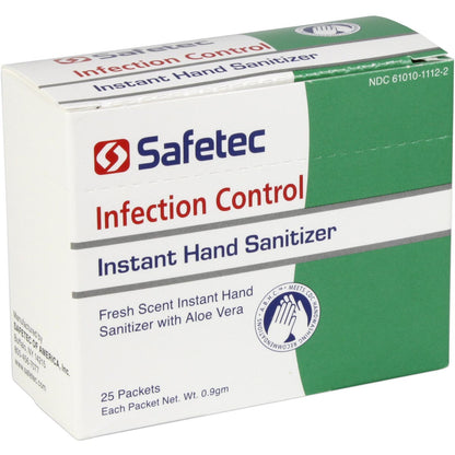 Hand Sanitizer Fresh, .9gm. Pouch, 25 per box quakekits.com