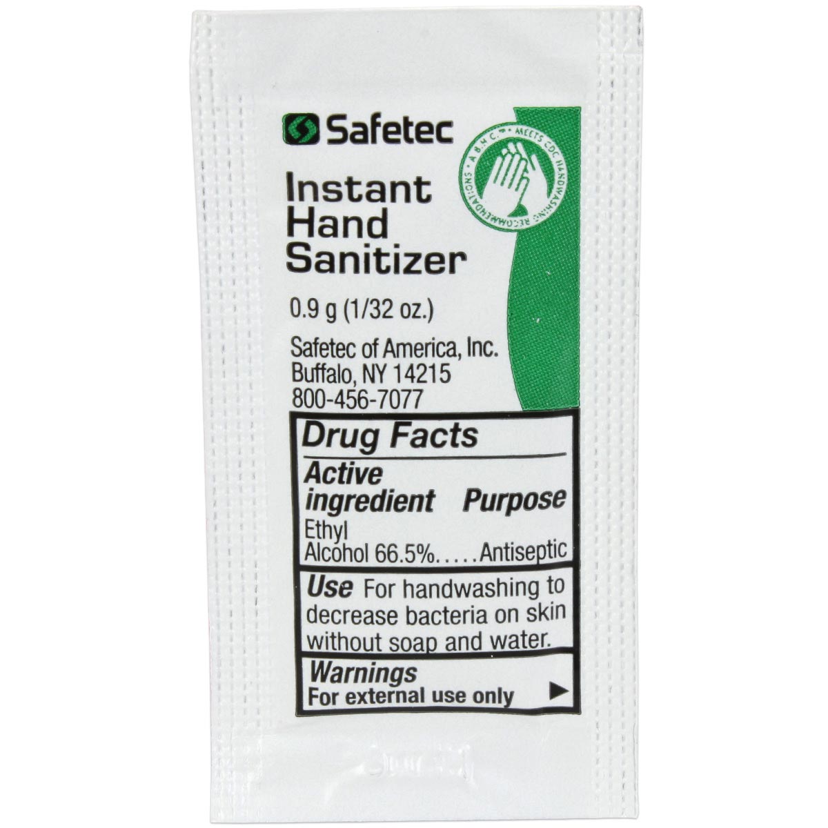 Hand Sanitizer Fresh, .9gm. Pouch, 25 per box quakekits.com