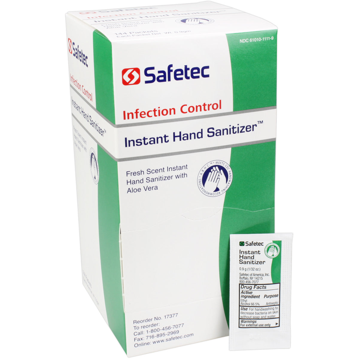 Hand Sanitizer Fresh, .9gm. Pouch, 144 per box quakekits.com