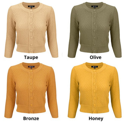 Cute Pattern Cropped Cardigan Sweater  3/4 Sleeve Shop Style & More | Fresh Looks, Everyday Deals & Free Shipping