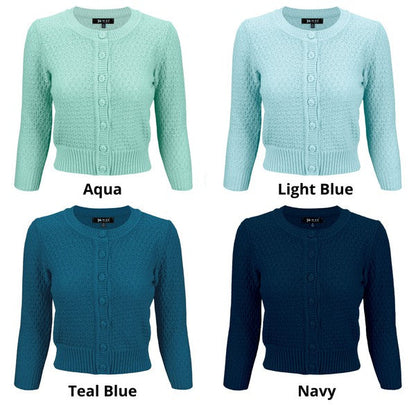 Cute Pattern Cropped Cardigan Sweater  3/4 Sleeve Shop Style & More | Fresh Looks, Everyday Deals & Free Shipping