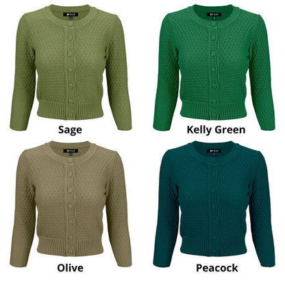 3/4 Sleeve Cute Pattern Cropped Cardigan Sweater Shop Style & More | Fresh Looks, Everyday Deals & Free Shipping