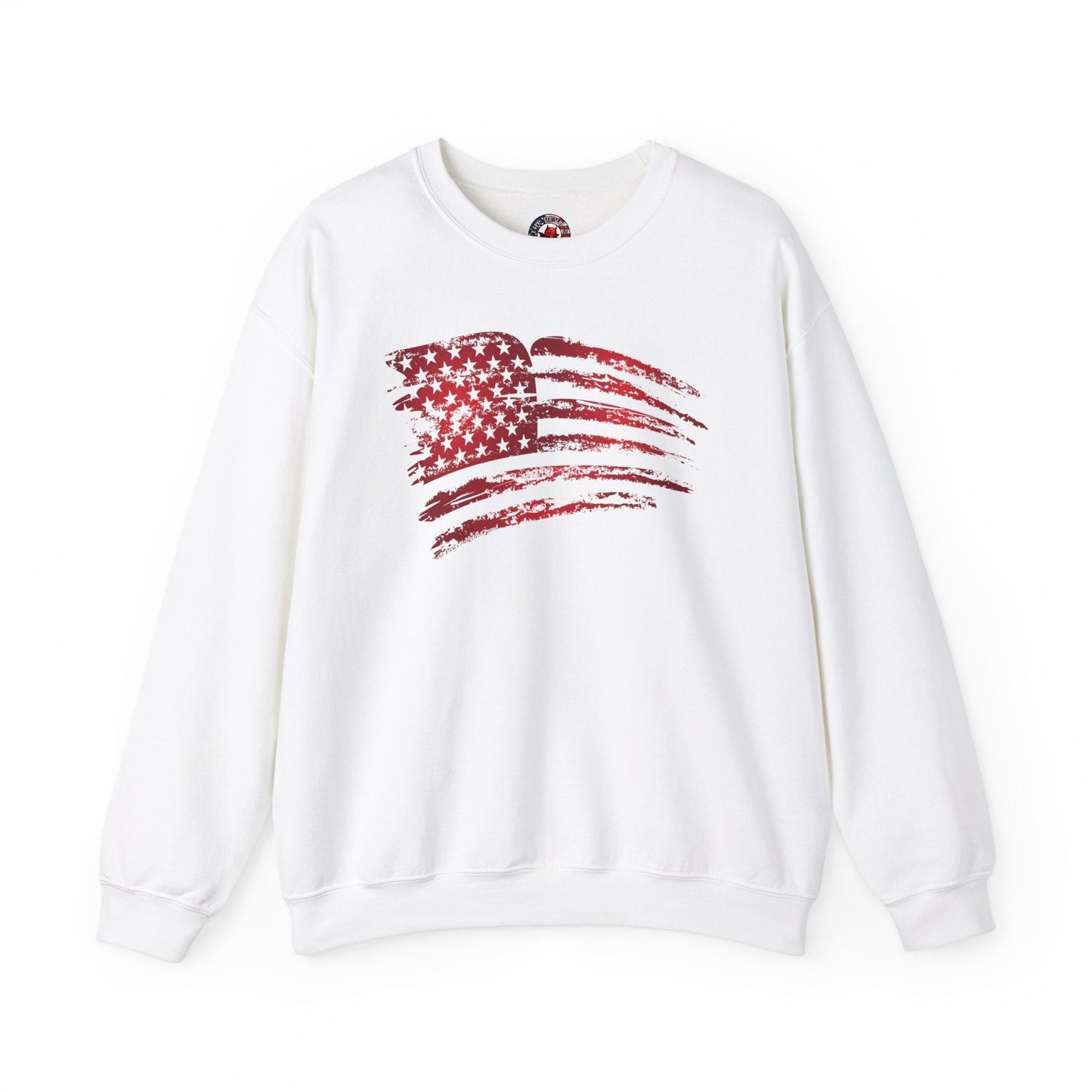 Red American Flag Crewneck Sweatshirt The Devil's Pickle