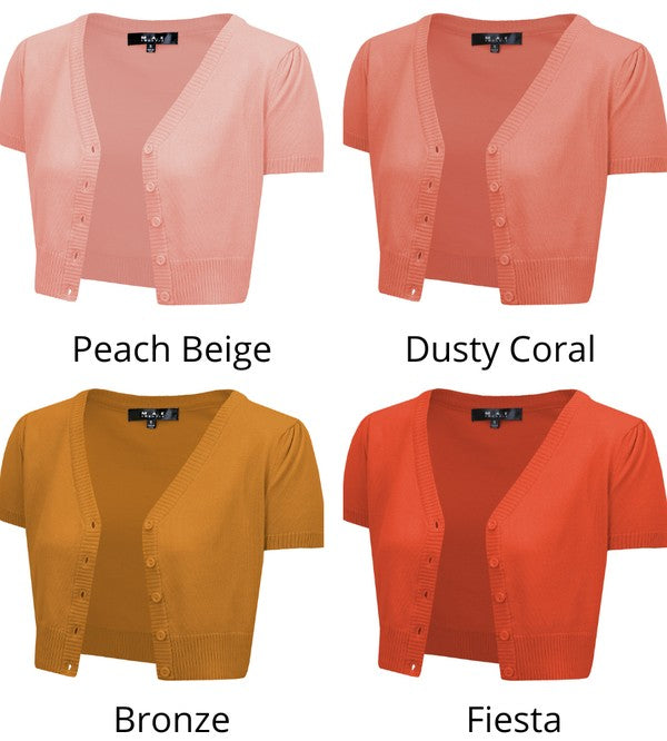 Cropped Bolero Knit Sweater Cardigan Short Sleeve Shop Style & More | Fresh Looks, Everyday Deals & Free Shipping