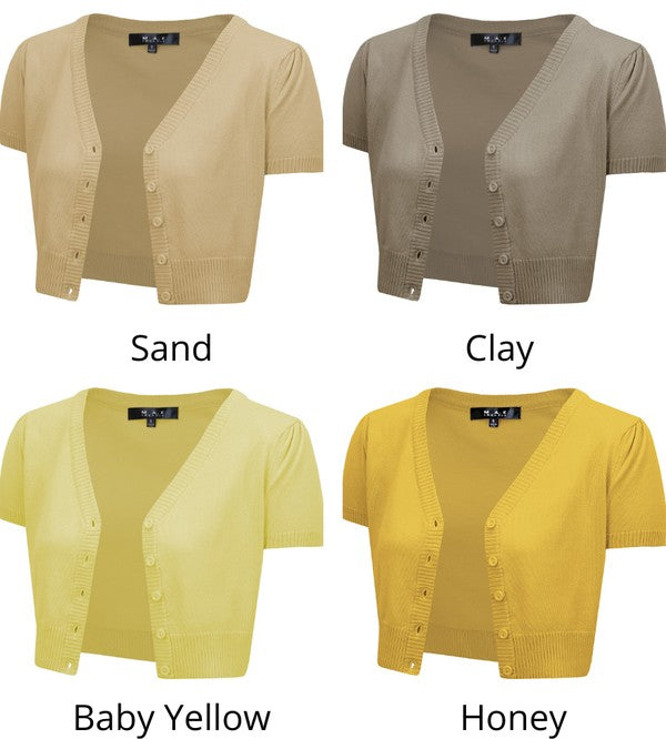 Cropped Bolero Knit Sweater Cardigan Short Sleeve Shop Style & More | Fresh Looks, Everyday Deals & Free Shipping