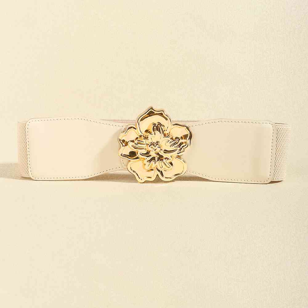 Flower Elegance Alloy Buckle Elastic Belt – Stylish Floral Design See size chart under “more details” The Fashion Celestial