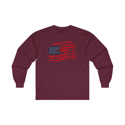 Raise It High American Flag Long Sleeve Tee