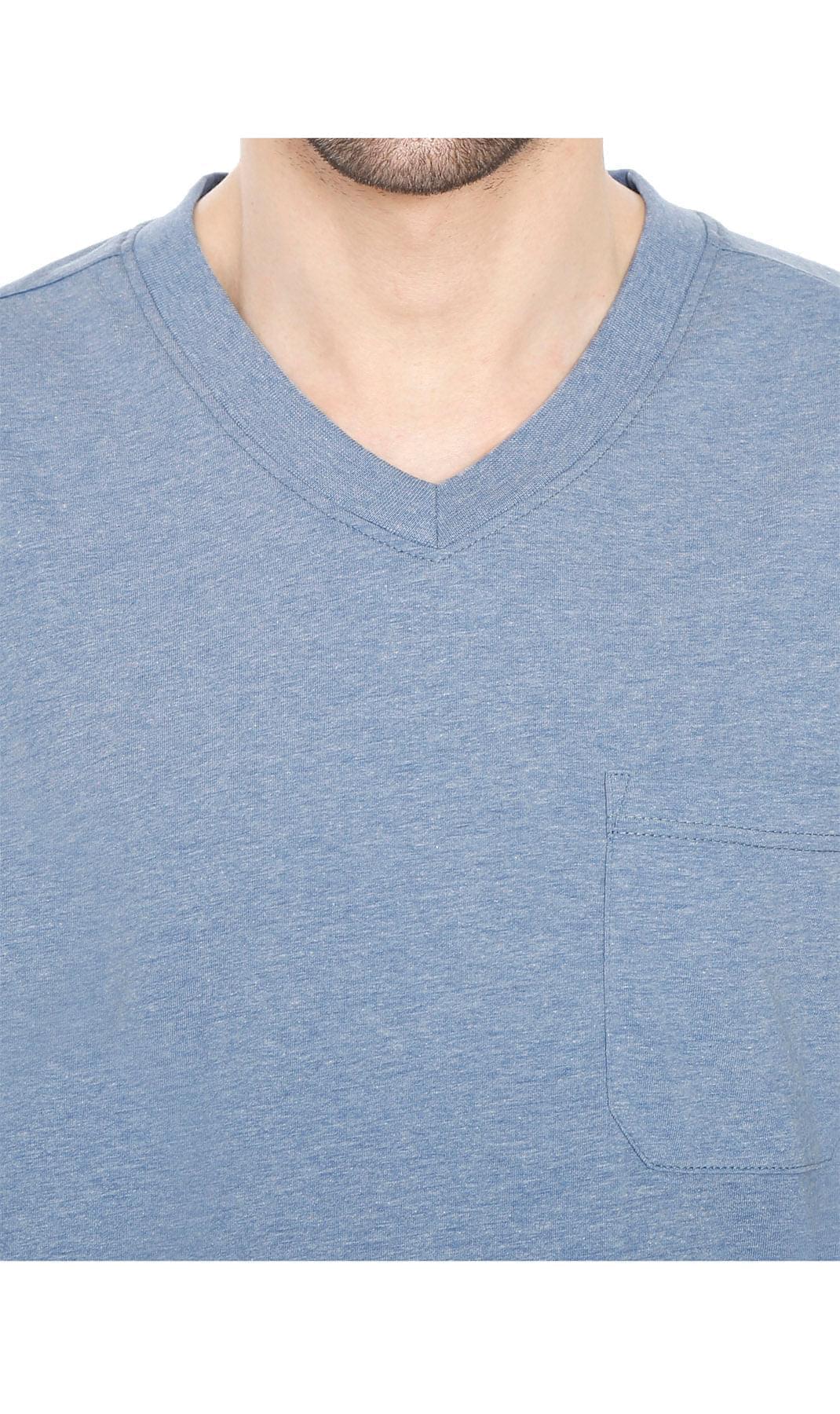 Men's Heavyweight Short Sleeve V-Neck T-Shirt – Relaxed Fit Cotton Blend with Pocket TURTLE BAY APPAREL