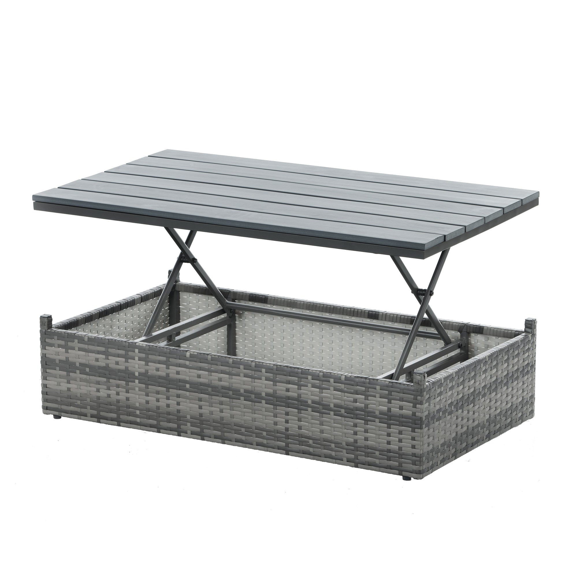 Patio Furniture, Outdoor Furniture, Seasonal PE Wicker Furniture,5 Set Wicker Furniture With Plywood Coffee Table V.I.P Digital Presence