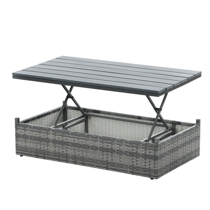 Patio Furniture, Outdoor Furniture, Seasonal PE Wicker Furniture,5 Set Wicker Furniture With Plywood Coffee Table V.I.P Digital Presence