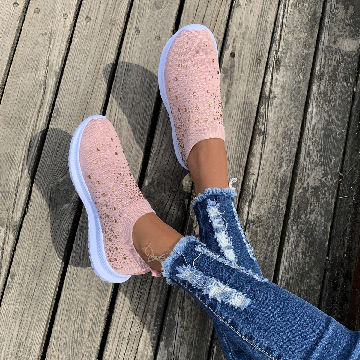 Women's Color block Mesh Platform Breathable Sneakers