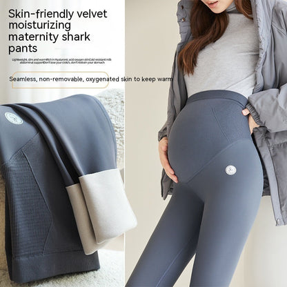 Fleece-Lined Belly Support Maternity Leggings FitiqueFit