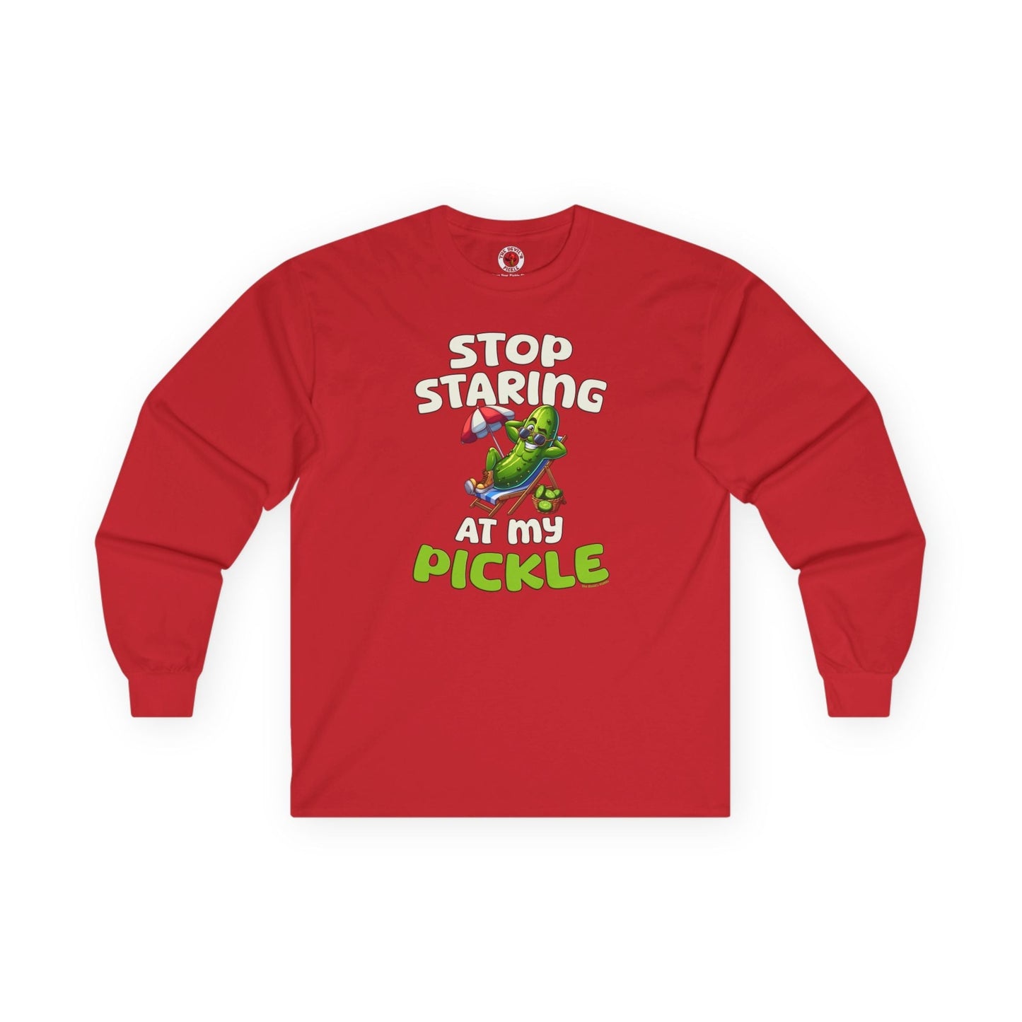 Stop Staring At My Pickle Long Sleeve Tee The Devil's Pickle