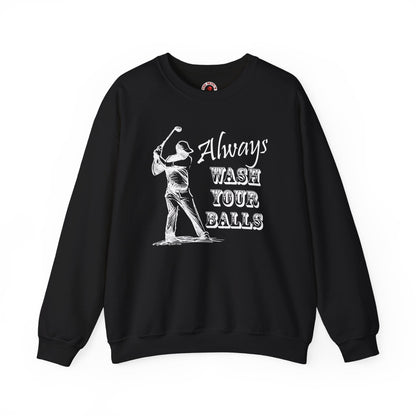 Always Wash Your Balls Golf Crewneck Sweatshirt The Devil's Pickle