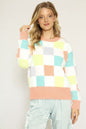 Fuzzy multicolor check sweater Shop Style & More | Fresh Looks, Everyday Deals & Free Shipping
