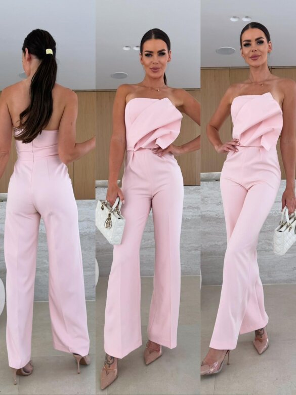 Candy-Colored Bodycon Halterneck Backless High-Waist Wide-Leg Jumpsuit FitiqueFit