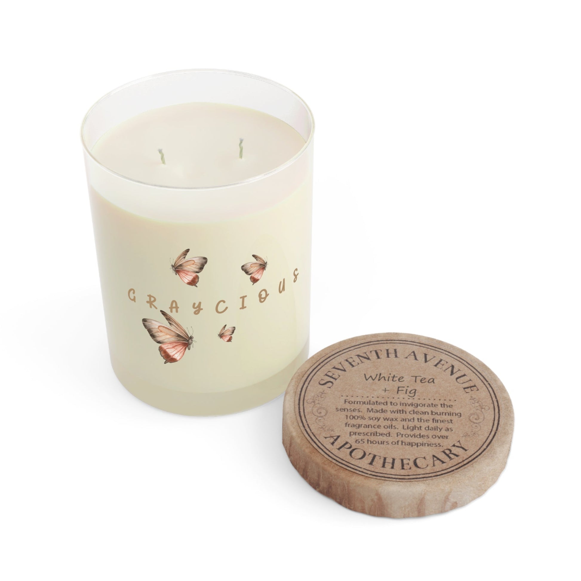 Graycious. Butterfly Scented Candle - 11oz Glass Candle for Relaxation and Decor Grayceful LLC